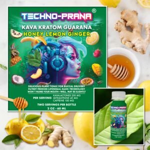 Techno-Prana Kava Kratom Guarana Honey Lemon Ginger Flavor