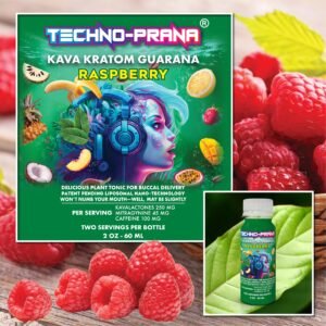 Techno-Prana Kava Kratom Guarana Raspberry Flavor