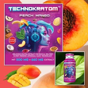 Technokratom liquid shot 500 mg mitragynine. Peach Mango Flavor